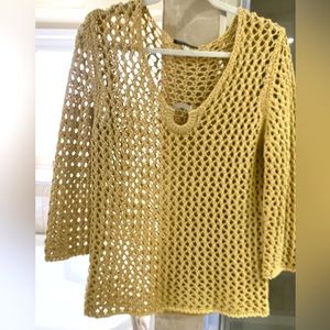 Luisa cerano crochet top in light tan